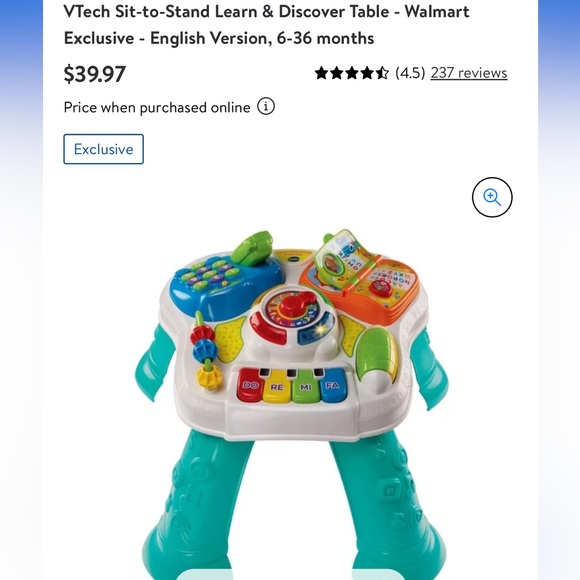 V-Tech Sit to Stand Learn & Discover Table - Picture 3 of 4